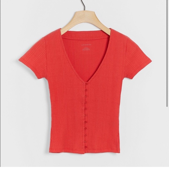 Anthropologie Tops - Anthropologie Mika Rib Knit Top Red